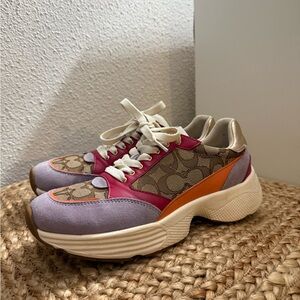 Coach Lilac, Pink & Orange Platform Sneakers